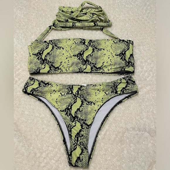 Neon Snake Print Bikini - Picture 4 of 10